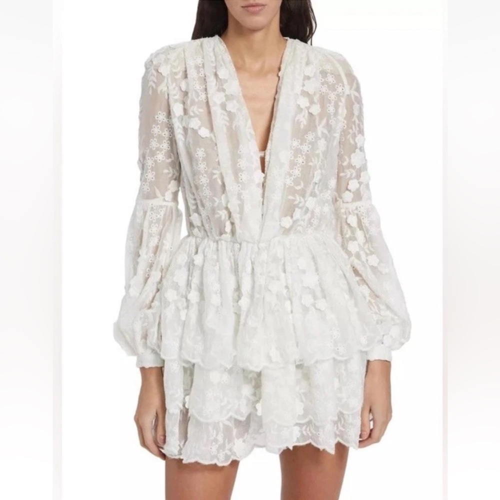 Bronx and Banco Bedouin Floral Lace Mini Dress